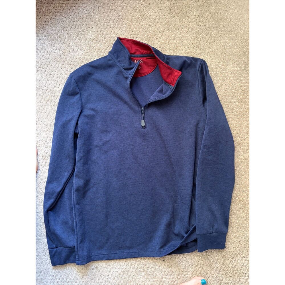 Chaps Men's 3/4 Zip Classic Comfy Pullover Fall Soccer Golf Holiday Sweater